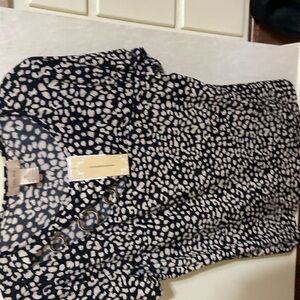 Cream and black blouse